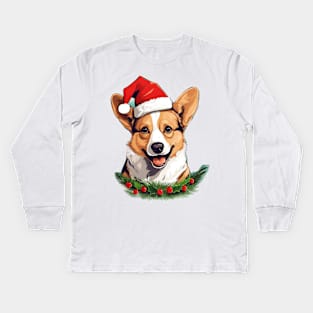 Pembroke Welsh Corgi Christmas Kids Long Sleeve T-Shirt